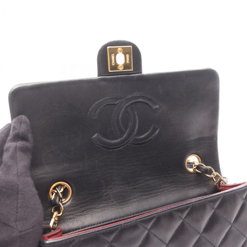 Chanel Shoulder Bag Mini Quilted 20 Black Lambskin — view 8