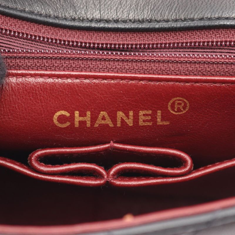 Chanel Shoulder Bag Mini Quilted 20 Black Lambskin — view 5