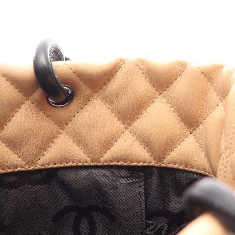 Chanel Tote Bag Cambon Line Medium Beige Black Leather — view 7