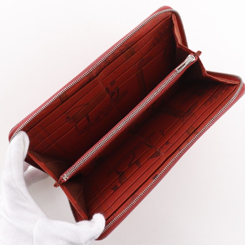 Hermes Azap Silk In Long Veau Epsom Red N Wallet — view 6