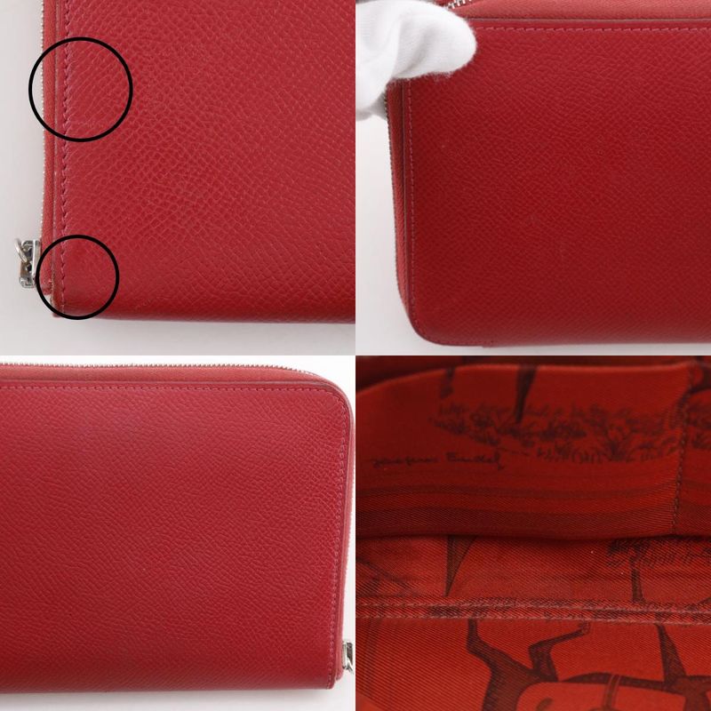 Hermes Azap Silk In Long Veau Epsom Red N Wallet — view 9