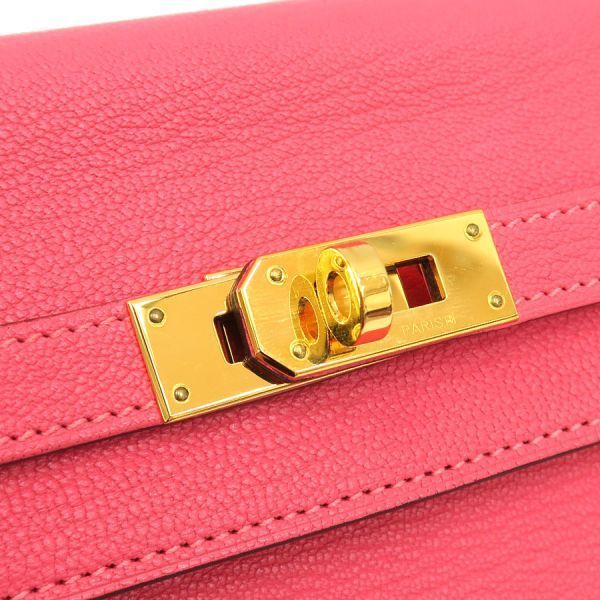 Hermes Kelly Chevre Pink Wallet — view 5