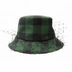 Christian Dior Check Pattern Bucket Hat Veil Bob Tulle Oblique Green — view 2
