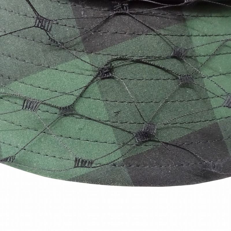 Christian Dior Check Pattern Bucket Hat Veil Bob Tulle Oblique Green — view 9