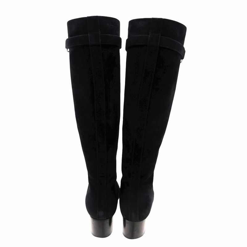 Hermes Long Boots Suede Carre Buckle Carriage Hardware Versailles — view 5