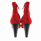 Hermes Short Boots Collier De Chien Suede Side Zip 37 Red — view 5