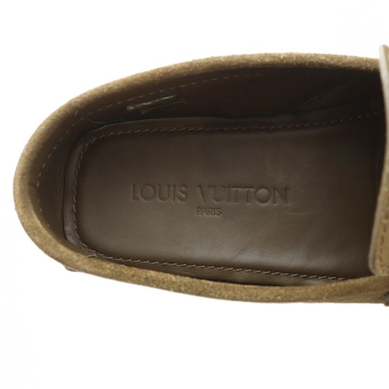 Louis Vuitton Monte Carlo Loafers Driving Shoes Square Toe Suede Logo 6.5 — view 7