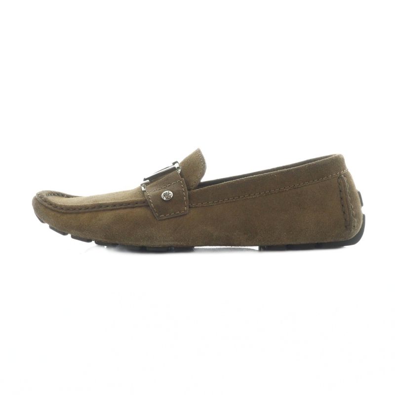 Louis Vuitton Monte Carlo Loafers Driving Shoes Square Toe Suede Logo 6.5 — view 2