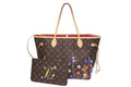 Louis Vuitton Monogram LV TM Neverfull MM Tote Bag Takashi Murakami Brown Gold