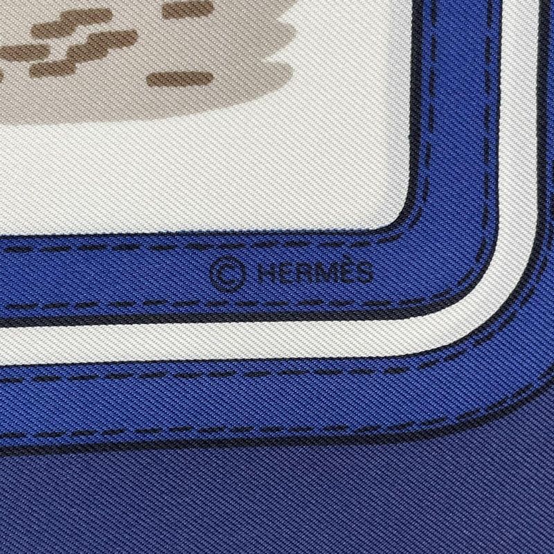 Hermes Silk Scarf Carre 90 Ecuries Stable Navy Box — view 8