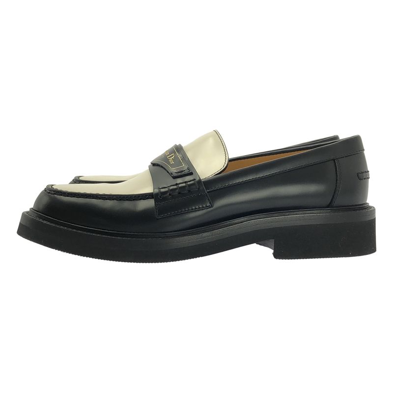 Christian Dior Boy Bicolor Leather Loafers 37 1 2 Black White — view 4