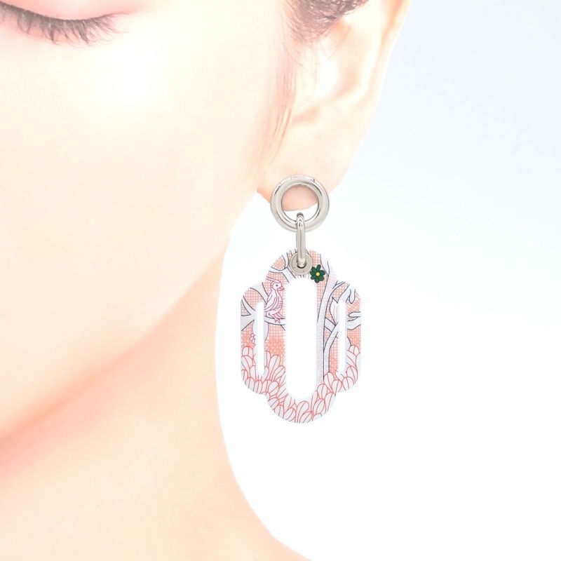 Hermes Attrage Earrings Both Ears Enamel White Multicolor Height 6 cm — view 3