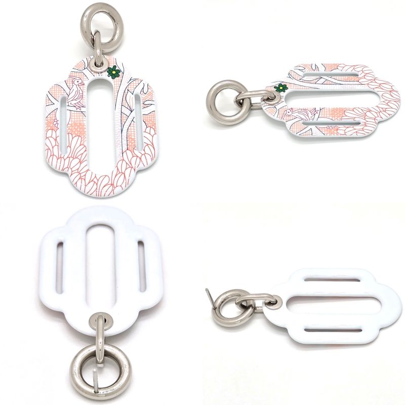 Hermes Attrage Earrings Both Ears Enamel White Multicolor Height 6 cm — view 8
