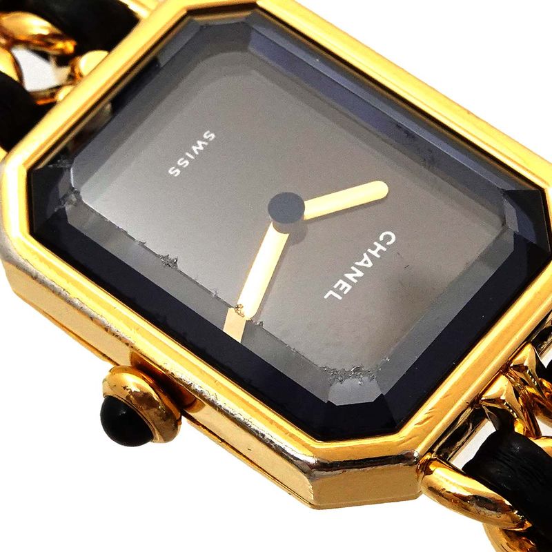 Chanel Premiere L Size H0001 Vintage Watch Black Gold — view 6