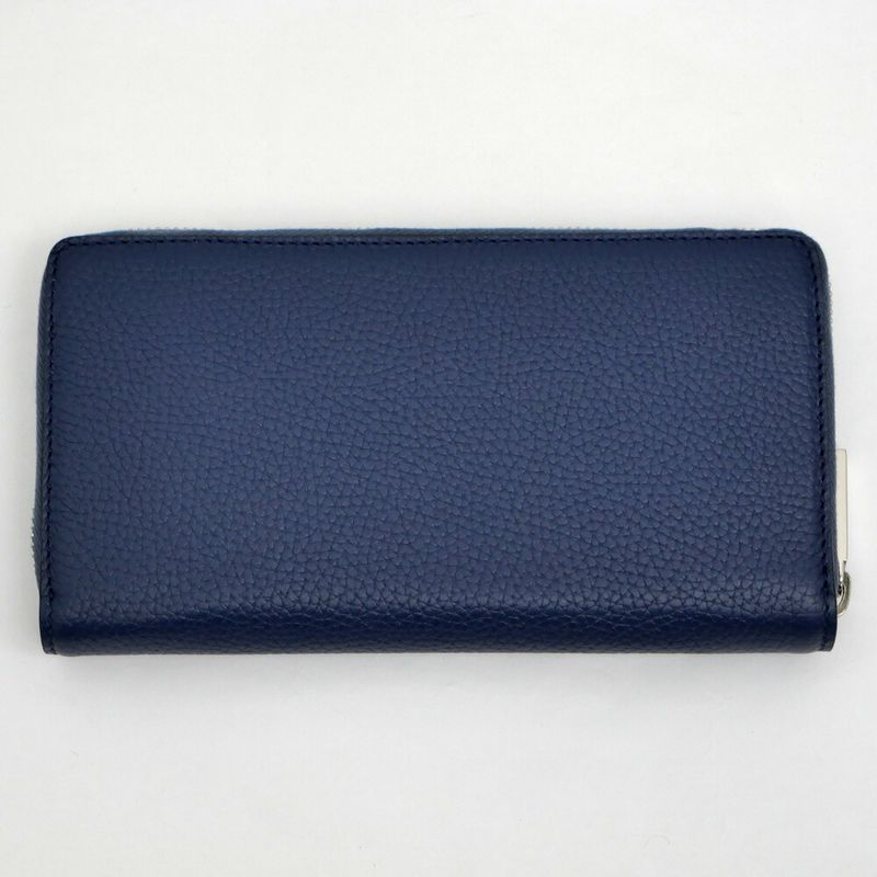 Gucci Logo Zip Around Wallet Blue Navy Silver — view 2