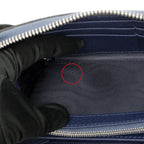 Gucci Logo Zip Around Wallet Blue Navy Silver — view 9
