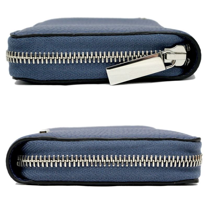 Gucci Logo Zip Around Wallet Blue Navy Silver — view 3