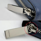 Gucci Logo Zip Around Wallet Blue Navy Silver — view 7