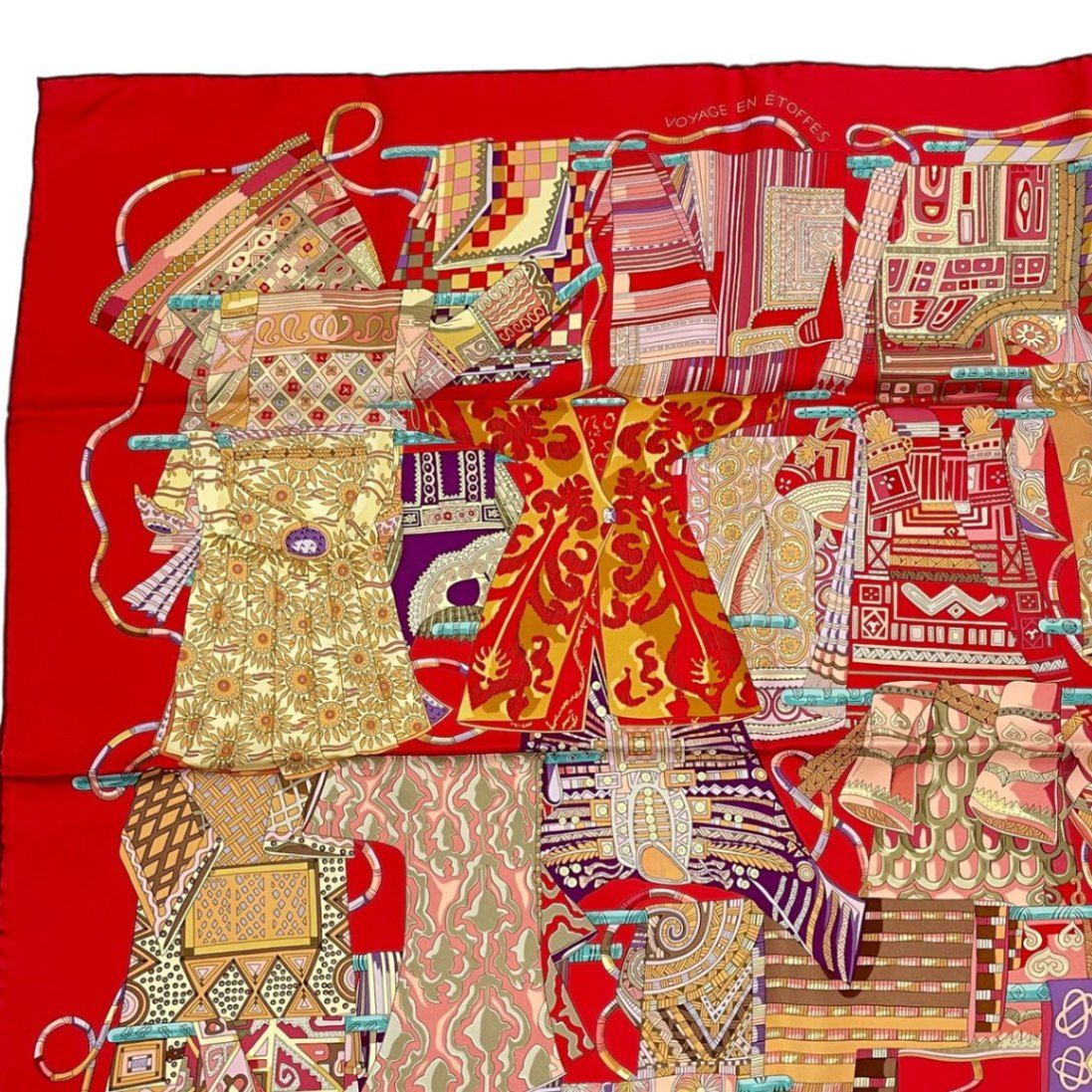 Hermes Scarf Carre 90 Voyage En Etoffes A Journey Through The World's Fabrics — view 2