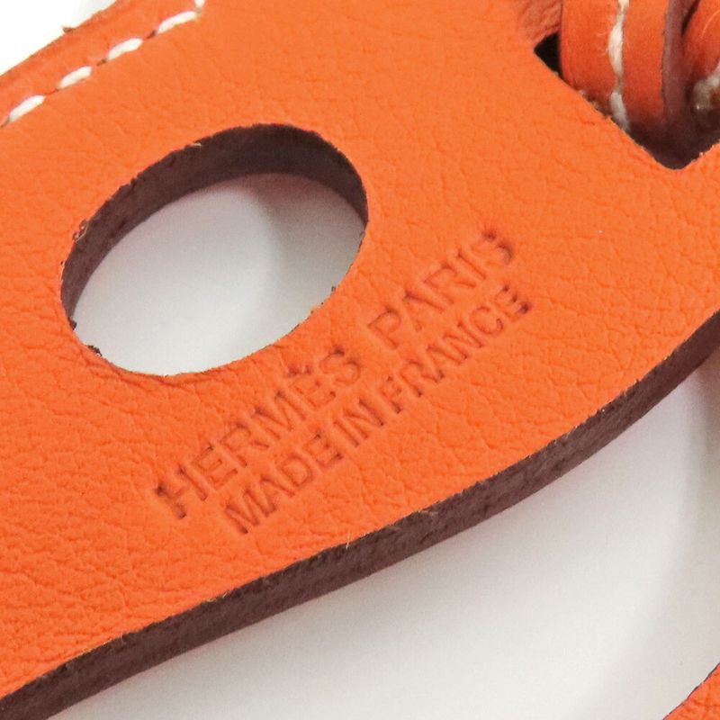 Hermes Paddock Charm Cheval Leather Orange Horse Bag Accessory — view 7