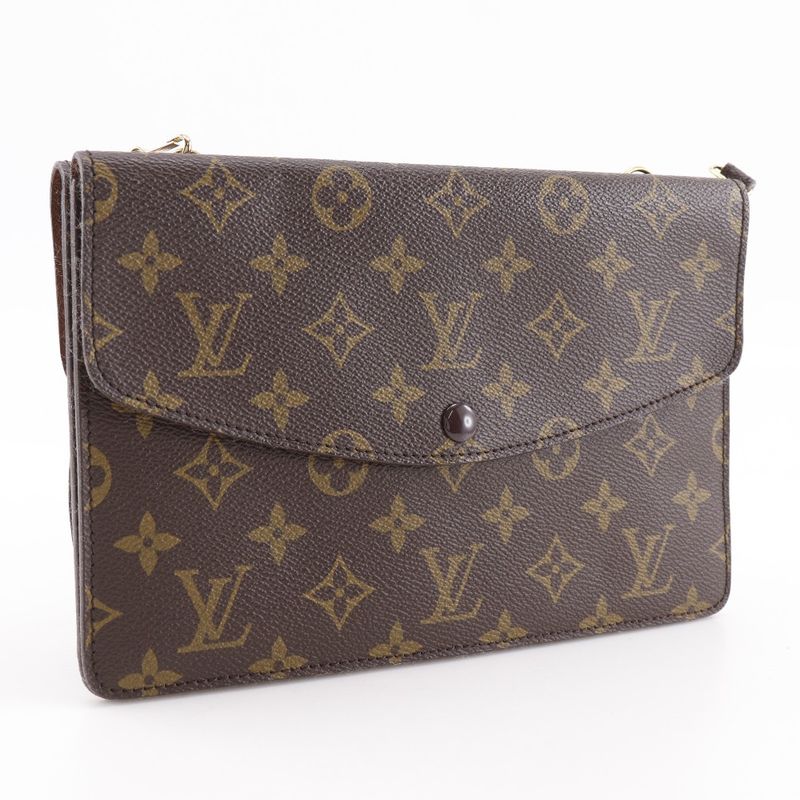 Louis Vuitton Double Lava Vintage 2-Way Clutch Monogram Canvas Brown — view 4