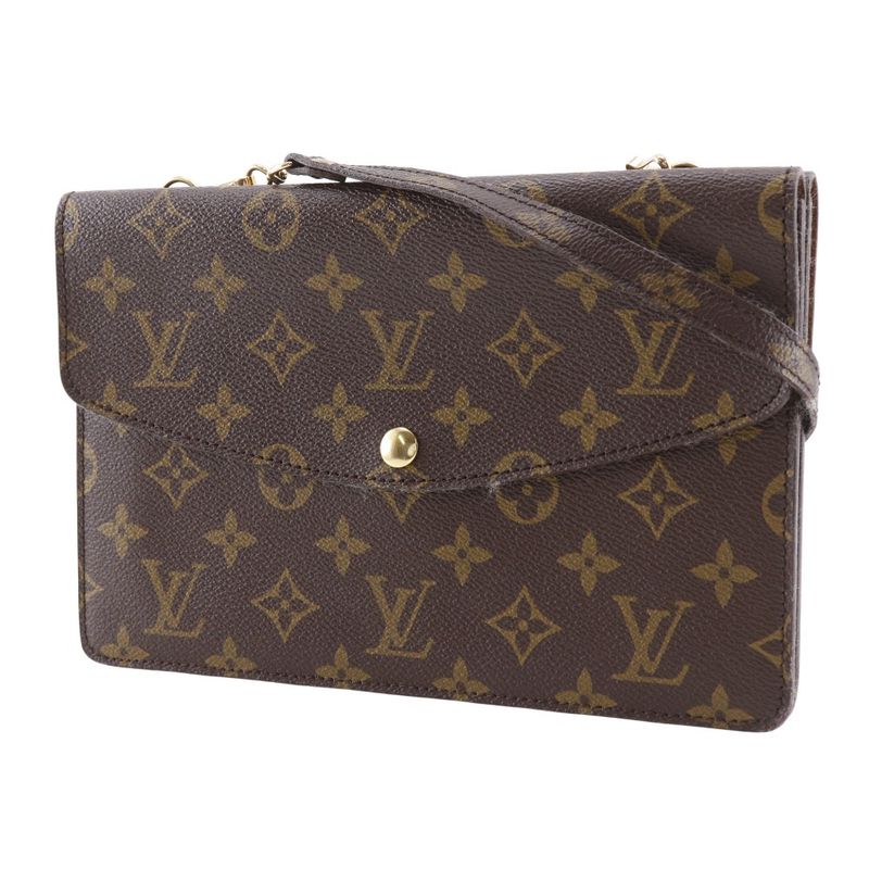 Louis Vuitton Double Lava Vintage 2-Way Clutch Monogram Canvas Brown — view 3