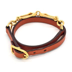 Hermes Leather Bracelet Etrier Double Tour Wrap O Stamp T2 arm Circumfere — view 8