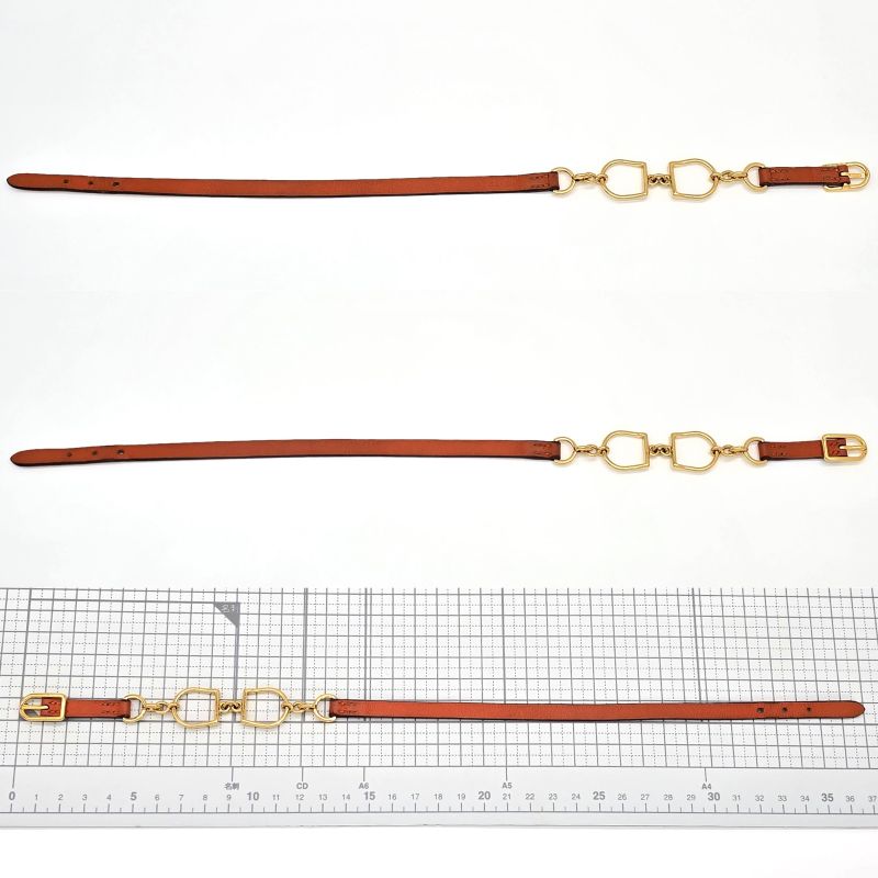 Hermes Leather Bracelet Etrier Double Tour Wrap O Stamp T2 arm Circumfere — view 4