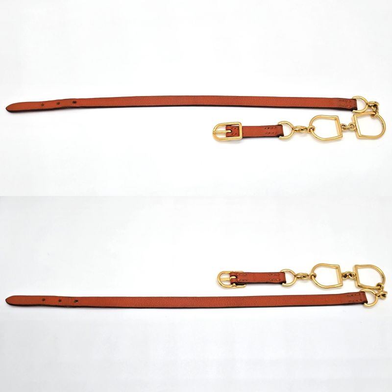 Hermes Leather Bracelet Etrier Double Tour Wrap O Stamp T2 arm Circumfere — view 5