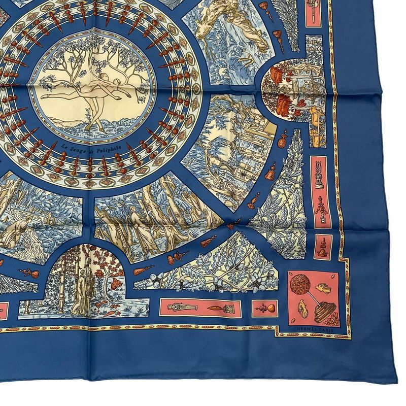 Hermes Scarf Silk Carre 90 le Songe De Poliphile Dream Blue Box — view 6