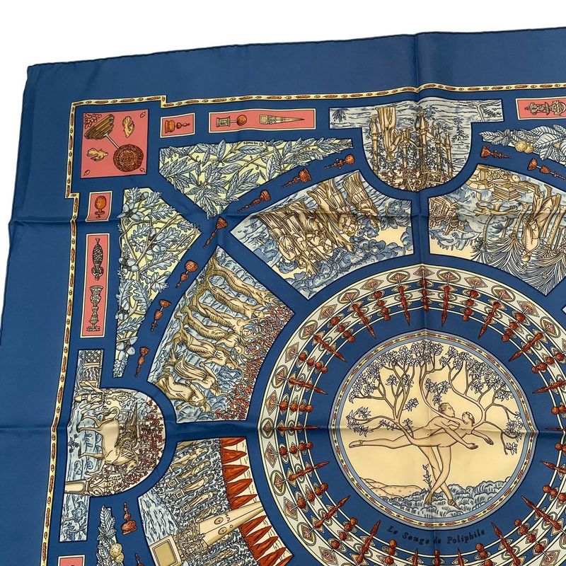 Hermes Scarf Silk Carre 90 le Songe De Poliphile Dream Blue Box — view 3