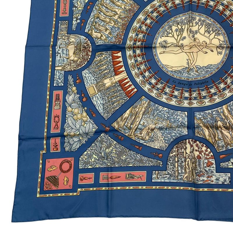 Hermes Scarf Silk Carre 90 le Songe De Poliphile Dream Blue Box — view 5