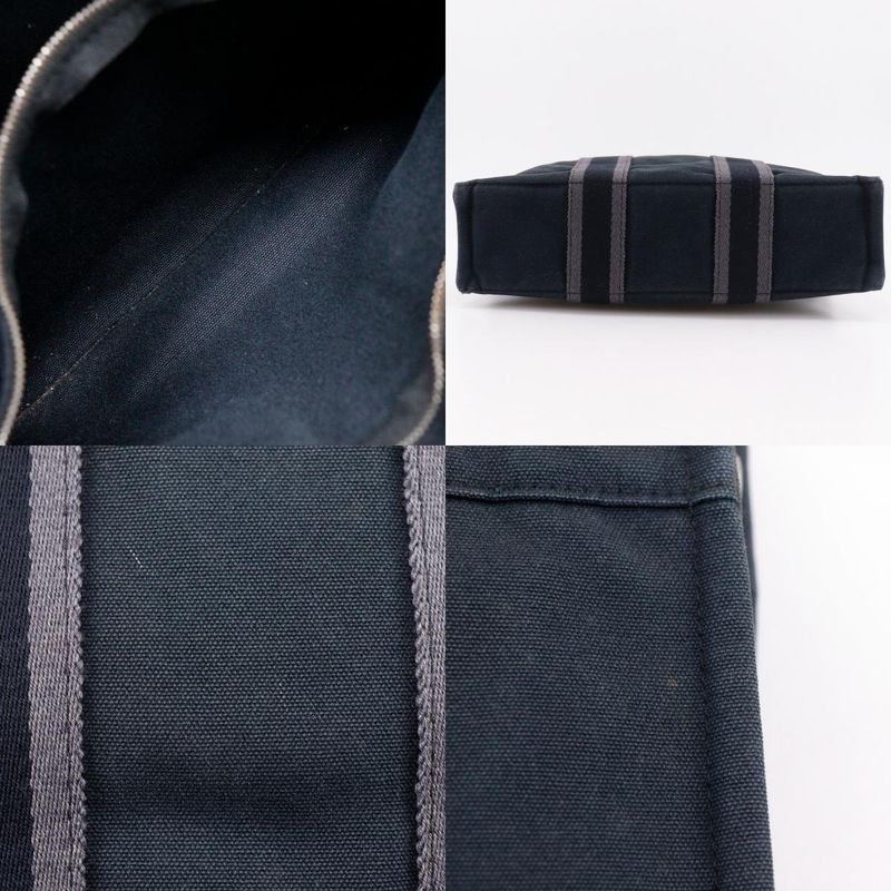 Hermes Sac Fourre Tout PM Cotton Canvas Black Handbag — view 8