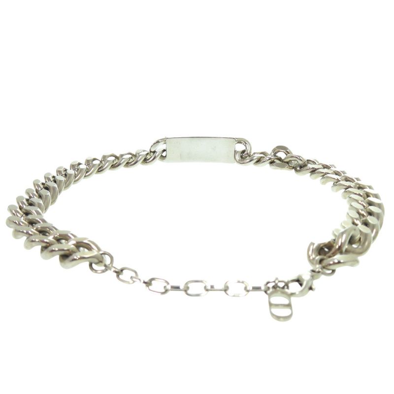 Christian Dior Chain Link Signature Plate N1971 Hommt d000 Silver Necklace 1245 — view 4
