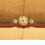 Hermes Carre 90 Cosmos Horse Silk Yellow Gold Scarf 0064 — view 6