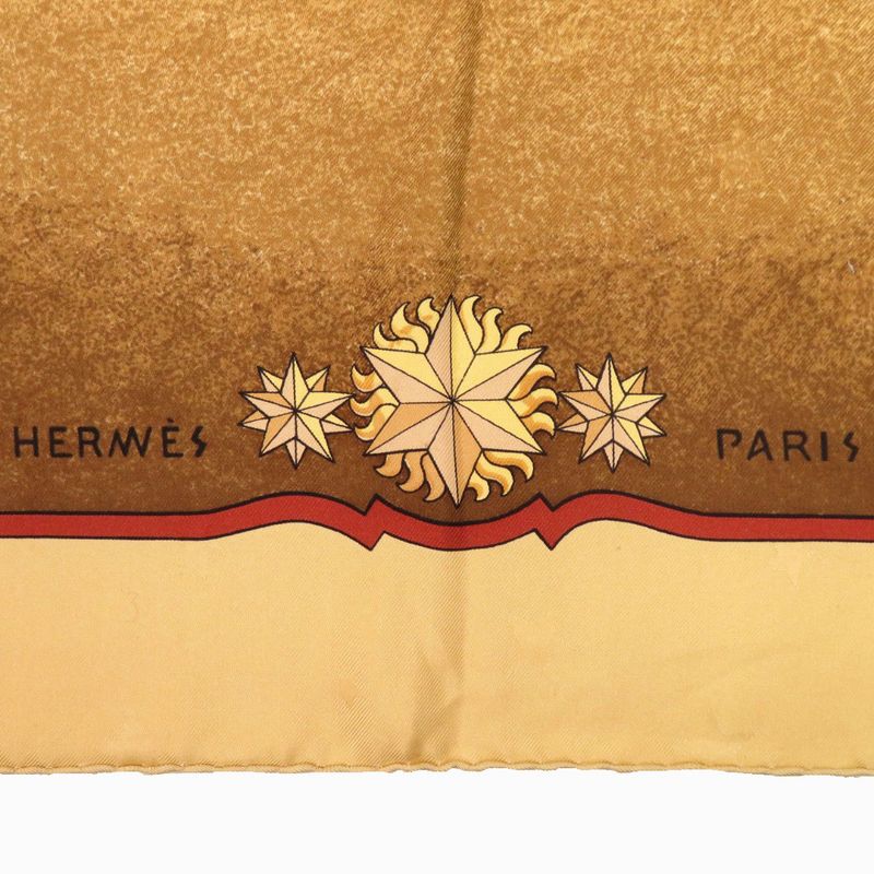 Hermes Carre 90 Cosmos Horse Silk Yellow Gold Scarf 0064 — view 6