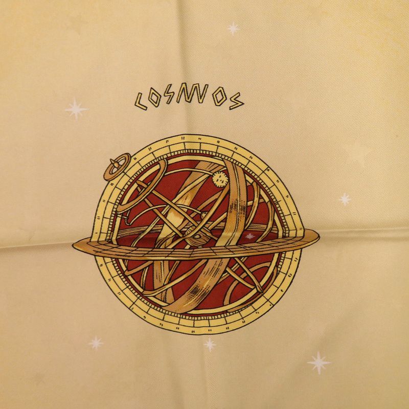 Hermes Carre 90 Cosmos Horse Silk Yellow Gold Scarf 0064 — view 4