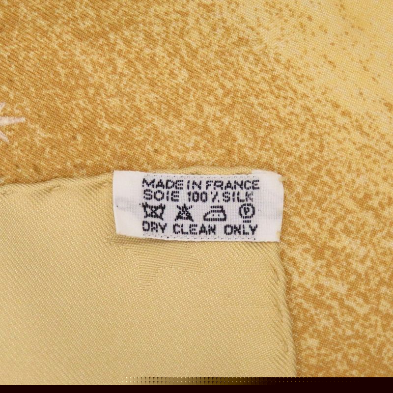 Hermes Carre 90 Cosmos Horse Silk Yellow Gold Scarf 0064 — view 7