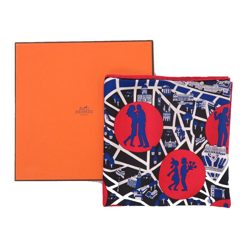 Hermes Carre 90 new Lovers Of Paris Les Nouveaux Amoureux De Scarf — view 2