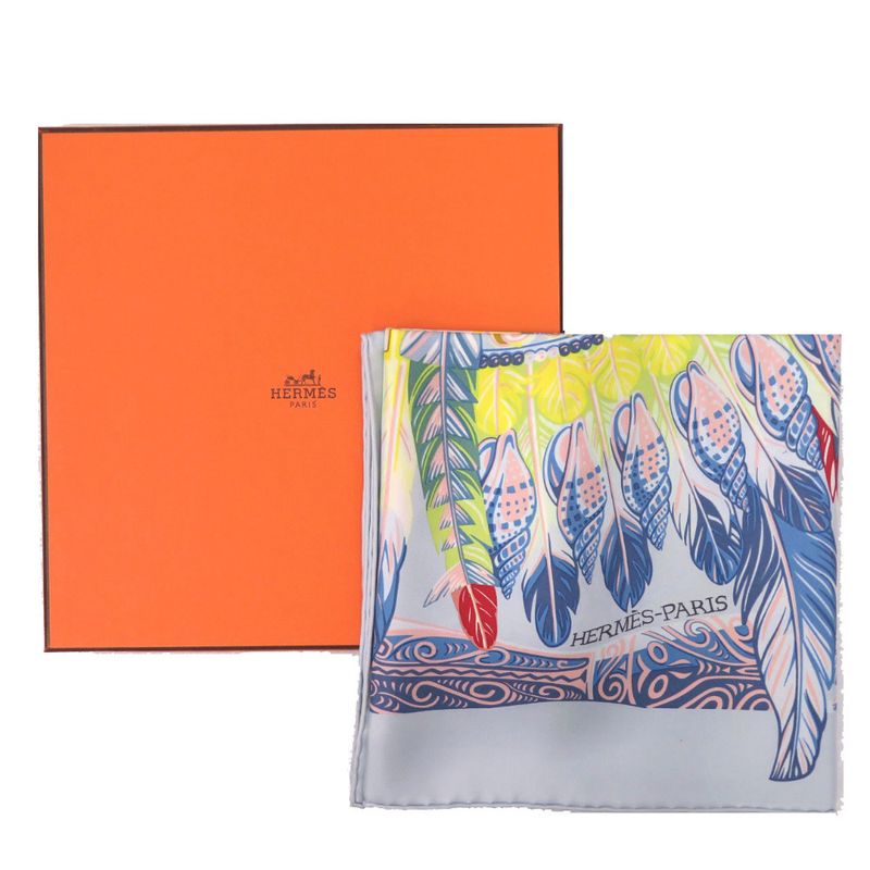 Hermes Carre 90 Danse Pacifique Silk Blue Ciel Scarf 0771 — view 2