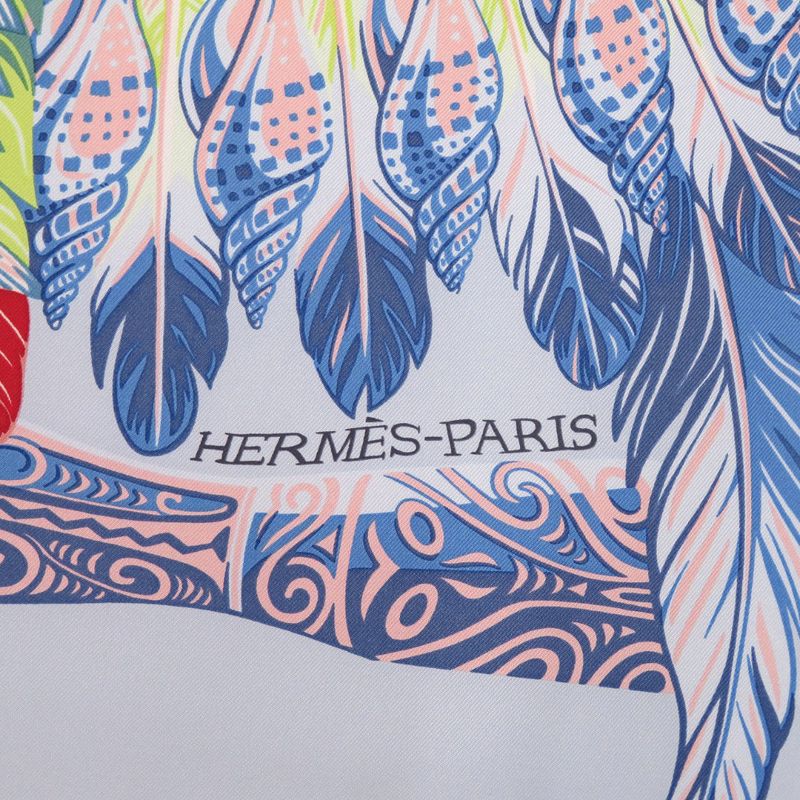 Hermes Carre 90 Danse Pacifique Silk Blue Ciel Scarf 0771 — view 3