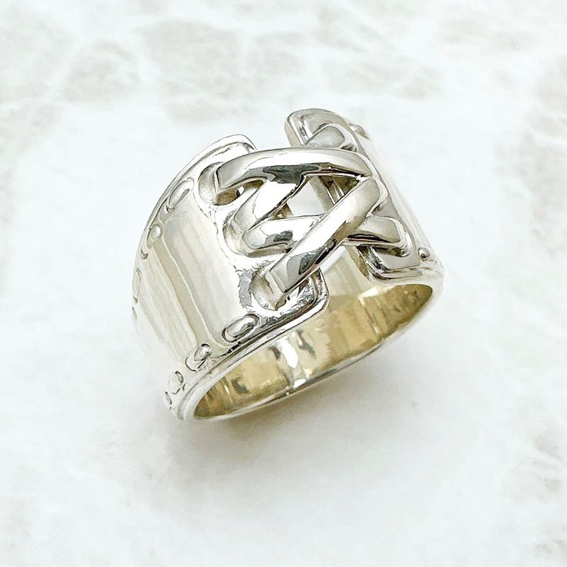 Hermes Mexican Corset Silver Ring 51 No 10 — view 4
