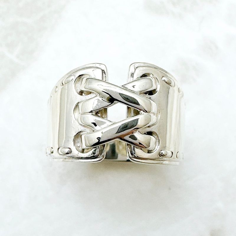 Hermes Mexican Corset Silver Ring 51 No 10 — view 5