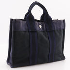 Hermes Sac Fourre Tout PM Cotton Canvas Black Navy Handbag — view 4