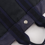 Hermes Sac Fourre Tout PM Cotton Canvas Black Navy Handbag — view 9