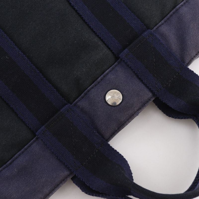 Hermes Sac Fourre Tout PM Cotton Canvas Black Navy Handbag — view 9