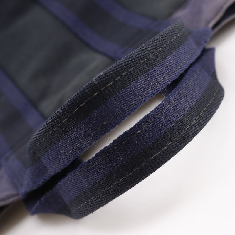 Hermes Sac Fourre Tout PM Cotton Canvas Black Navy Handbag — view 6