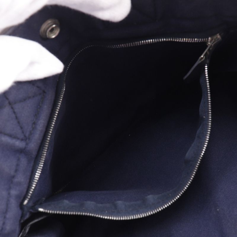 Hermes Sac Fourre Tout PM Cotton Canvas Black Navy Handbag — view 8