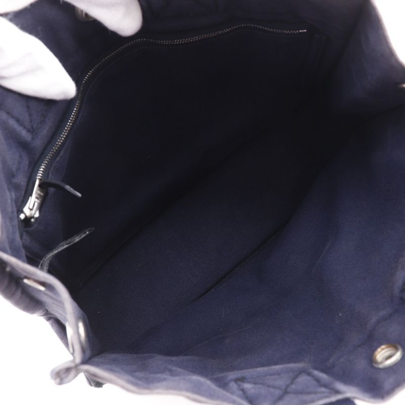 Hermes Sac Fourre Tout PM Cotton Canvas Black Navy Handbag — view 7