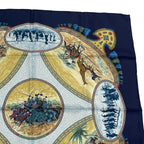 Hermes Carre 90 Scarf Silk Cavaliers Peuls Horseman Of The Pool Tribe Navy — view 4